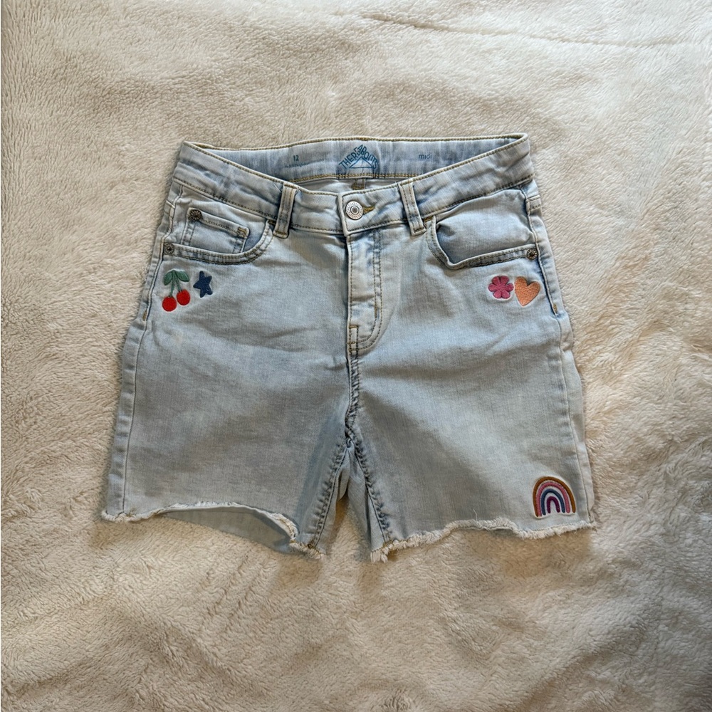 Kids Embroidered Denim Shorts